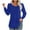Blue, variant on VEKDONE Long Sleeve Shirts for Women Fall Loose Fit Pleated Tops Solid Color Casual Lightweight Blouses Dressy Scooped Neck Tunic Tops for Leggings