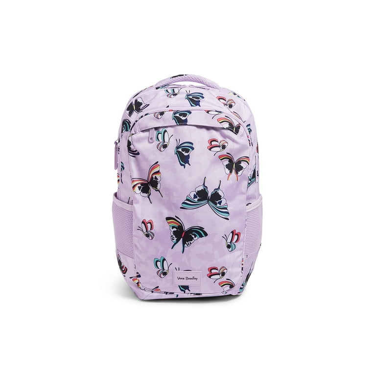 Vera Bradley Women's Recycled Lighten Up Grand Backpack Lavender  Butterflies 