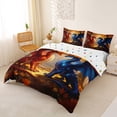 thumbnail image 3 of Metsweet Blue Orange Dragon Bedding, Maple Leaves Duvet Cover Full, Red Blue,3pcs,1 Duvet Cover and 2 Pillowcases, 3 of 6