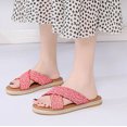 thumbnail image 4 of Pantuflas de fondo plano para mujer tejidas informales de tendencia cómoda de nuevo estilo de verano Wmkox8yii  hj789, 4 of 9