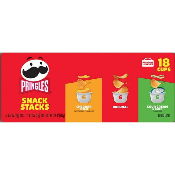Pringles Snack Stacks Variety Pack Potato Crisps Chips - 18 ct
