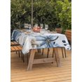 thumbnail image 2 of Outdoor Tablecloth with Umbrella Hole and Zipper, Blue Vintage Fall Rectangle Table Cloth 60x120 Inch Waterproof Tablecloth, Thanksgiving Botanical Pumpkins Picnic Table Cover for Patio Camping, 2 of 7