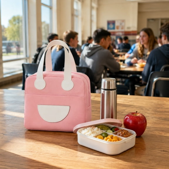 Cute Lunch Box,Insulated Lunch Bag, Large Kawaii Portable Waterproof Reusable Lunch Tote Bag for Women Men Adult Picnic Working Hiking Beach