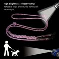 thumbnail image 4 of Hand Woven Reflective Double Dog Leash, 2-in-1 No  Dog Walking Lead, Adjustable Nylon Rope with 360° Swivel Clips for 2 Dogs, 4 of 6