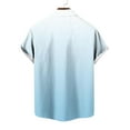 thumbnail image 6 of Stamzod Mens Shirts Fashion Gradient Printing Short Sleeve Button Down Shirt Men Loungewear Casual Loose Summer Plus Size Work Shirts for Men Sky Blue B L, 6 of 6
