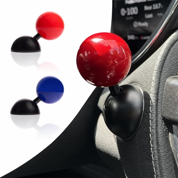 2 Pack Push To Start Button Cover, Car Starter Button Cover, Metal Start Stop Button Cover with Adhesive Tape, Red Blue