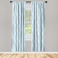 thumbnail image 3 of Ambesonne Palm Leaf Curtains, Blue Tropic Leaves Exotic, Pair of 28"x95", Pale Blue White, 3 of 5