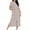 Brown, variant on Nightgowns for Women Ankle Length Stripes Zipper Bathrobes Short Sleeve Sleepwear with Pockets Loungewear