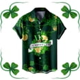 thumbnail image 2 of Funny St Patricks Day Shirt Hawaiian Shirts Short Sleeve Button Up Irish Clover Polo Shirts Tshirt Aloha Floral Shirts Bowling Tops Holiday, 2 of 5