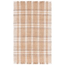 SAFAVIEH Natural Fiber Hudson Geometric Area Rug, Natural/Bleach, 4' x 6'