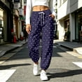 thumbnail image 6 of ClodeEU Women's Polka Dot Print Drawstring High Waist Jogger Pants,Casual Tapered Ankle Sweatpants with Pockets ,Women's Plus XXXL, 6 of 8