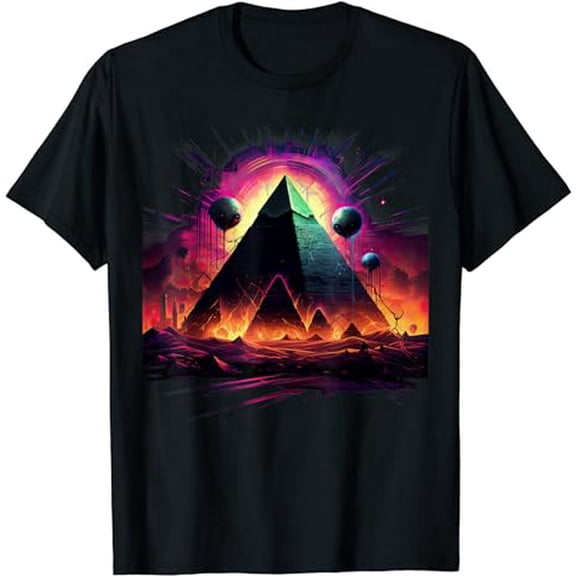 Aliens Space UFO Ancient Egyptian Pyramids | Science Fiction T-Shirt