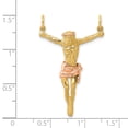 thumbnail image 2 of 14k Yellow and White Gold Two-tone Rose Corpus Pendant Length 38mm, 2 of 2
