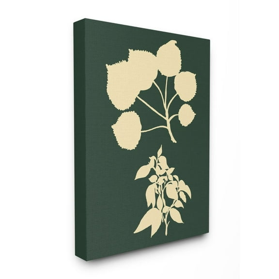 Stupell Home Décor Plant Silhouette Yellow Green Design Canvas Wall Art by the Saturday Evening Post