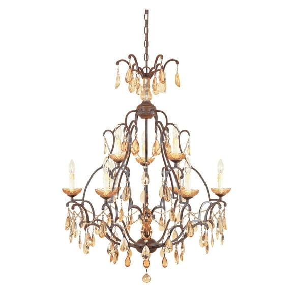 Designers Fountain 98389 Bollo 9 Light Chandelier in Venetian Bronze Finish