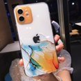 thumbnail image 1 of Funda de teléfono con pintura de acuarela para iPhone 14 Pro Max 13 12 Mini 11 X XR XS 7 8 Plus, mármol colorido, cubierta suave a prueba de golpes Fivean unisex, 1 of 2