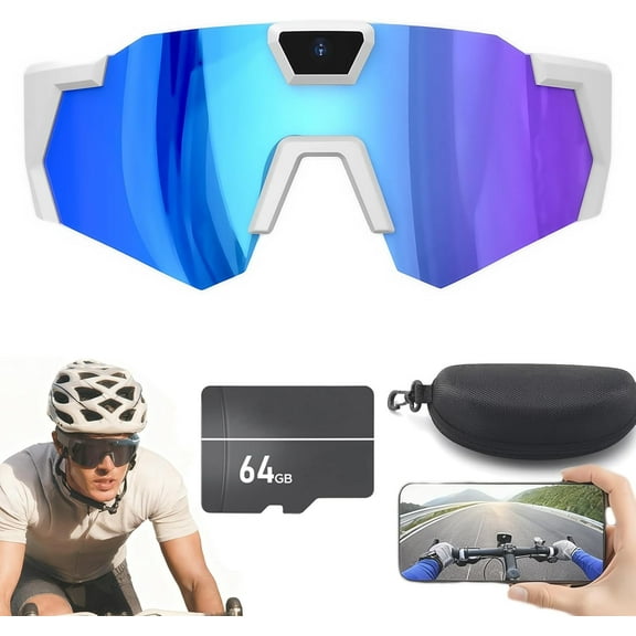 4K HD POV Sports Glasses with Camera, 2026 Upgrade Smart Video Recording Glasses for Action Sports with 64 Memory