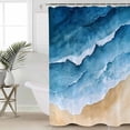 thumbnail image 2 of Small Stall Shower Curtain 36x78 Inch Narrow Half Size Blue Beach Coastal Bath Curtains Bathroom Decor Summer Nautical Seaside Ocean Waterproof Fabric Shower Curtain Set with Hooks 36 Inch, 2 of 6