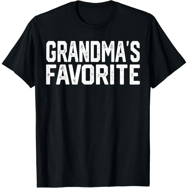 Grandma's Favorite Grandchild divertida Grandson para hombre Camiseta | Camiseta casual de algodón