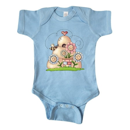 

Inktastic Spring Beehive with Bumble Bee and Flowers Gift Baby Boy Bodysuit