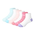 thumbnail image 3 of Hanes Premium Pure Comfort Infant/Toddler Girls' Ankle Socks Pack, 6-Pack, Gripper Foot, ComfortSoft Yarn Pink/White 4T/5T, 3 of 3