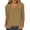 Khaki, variant on Vivianyo HD Women's V Neck 3/4 Sleeve Linen Blend Top, Loose Fit Drop Shoulder Casual Blouse, Women's Hot Pink, Sizes S-5XL