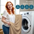 thumbnail image 5 of 550-TC Egyptian Cotton Dust Ruffle/Bed Skirt King Size 1-Pieces Split Corner Tailored Bed Skirt 9" Inch Drop Length Taupe Stripe, 5 of 5