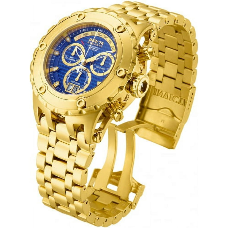14469 Men's Subaqua Reserve Blue Dial Gold Plated Steel Bracelet