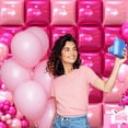 thumbnail image 4 of LQQBOX Pink Square Foil Balloon Wall, 25 PCS Double Sided Pink Square Balloon Backdrop for Girls Women Bachelorette Anniversary Birthday Party Decoration, 4 of 7