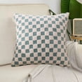 thumbnail image 5 of Throw Pillow Plushs Pillow Country Style Checkered Plush Sofa Cushion Soft Cotton Linen Cushion in Multi-Colors for Sofa,Bedroom,Living Room,Car 17.71x17.71 Inches, 5 of 7