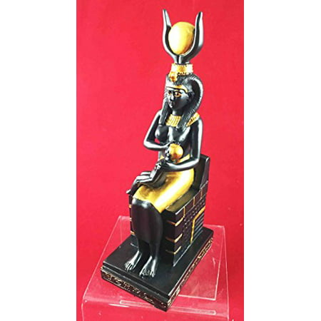 Egyptian Ptolemaic Goddess Motherhood Isis On The Throne Nursing Horus Figurine