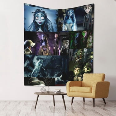 Tim Burton's Corpse Bride Tapestry Decor Luxury Wall Hanging Tapestries For Bedroom Living Room Dormitory Mural Blanket 60x51in