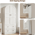 thumbnail image 7 of Arched Kitchen Pantry Storage Cabinet with 2 Drawers 72" Tall Farmhouse Wood Bookcase with 4 Doors for Kitchen Dining Room Bathroom, 7 of 7