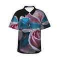 thumbnail image 1 of Balery Blue Lipped Pit Viper And Three Pink Roses Camisas hawaianas de manga corta para hombre, camisas playeras de corte holgado, camisas de vacaciones con botones,Small, 1 of 7