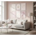 thumbnail image 2 of 6 piezas de lona floral rosa para niñas, deción de pared de cuarto de bebé, margaritas, flores silvestres, cuadros, bohemio, deción de pared, para niñas, sala de estar, recámara, deción, 2 of 5