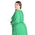 thumbnail image 4 of Vestido elegante de manga larga Roman Fashion /Tallas Extras, 2009 (Verde kelly) verde 42, 4 of 6