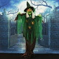 thumbnail image 4 of Haunted Hill Farm 6 ft Animatronic Talking Forest Witch with Movement and Lights for Scary Halloween Decoration, HHWITCH-44FLSA, 4 of 14