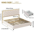 Homfa King Size Bed Frame with 4 Drawers, Platform Bed Frame with