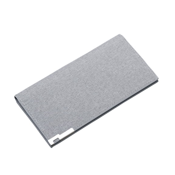 Modstep Fashion Long Wallet for Men Multiple Card Slots Purse Canvas RFID Blocking Bifold Business Clutch Bag with ID Window Grey