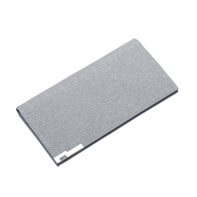 Fashion Coin ID Long Wallet Hasp Canvas Solid Color Men Open Purse Multiple Card Slots Clutch Bag