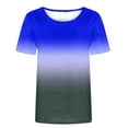 thumbnail image 4 of Tumotour Summer Shirts For Women Crew Neck Short Sleeve Tunic Tops Casual Gradient Color Loose Lightweight Summer Top Blouses, 4 of 4
