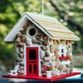 thumbnail image 4 of MANNYA Wild Bird House Wooden Birdhouse Woodland Cabin for Small Birds with Rope, 4 of 8