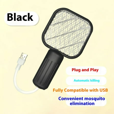 Electric Fly Swatter Racket, Handheld Bug zapper Racket Electric Fly Swatter (black)