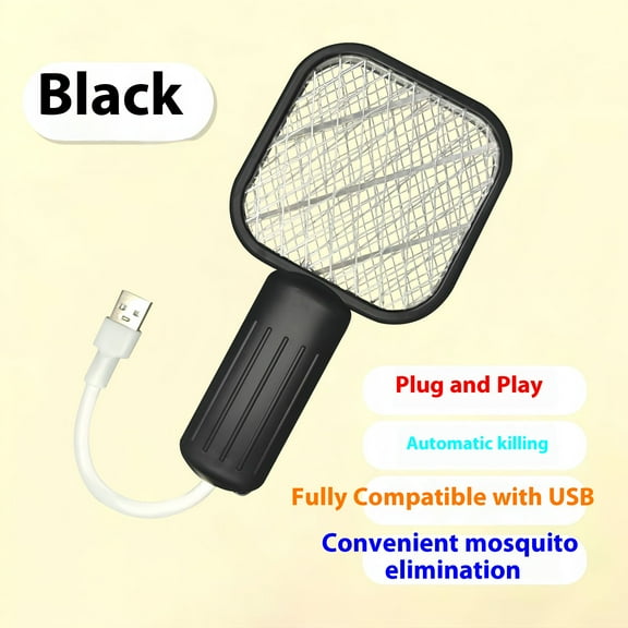Electric Fly Swatter Racket, Handheld Bug zapper Racket Electric Fly Swatter (black)