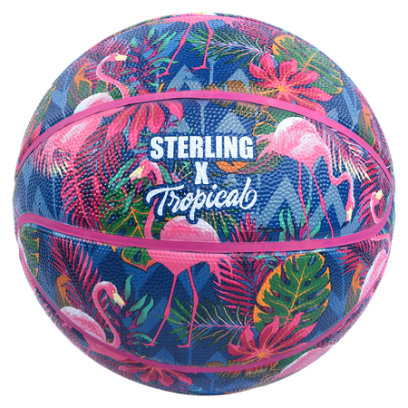 Sterling Athletics Tropical Flamingo Superior Grip Indoor and Outdoor Basketball, Size 6 Women's and Youth 28.5 In.