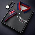 thumbnail image 4 of Men's England United Kingdom Flag Polo Shirt – Union Jack Print Short Sleeve Button Down Collared Shirt – Casual Business Top for UK National Day & Sports – Sizes S-XXXXXL, 4 of 4