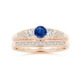 thumbnail image 4 of Angara Natural 0.33 Ct. Blue Sapphire with Diamond Vintage Inspired Ring in 14K Rose Gold for Women (Ring Size: 3.5), 4 of 10