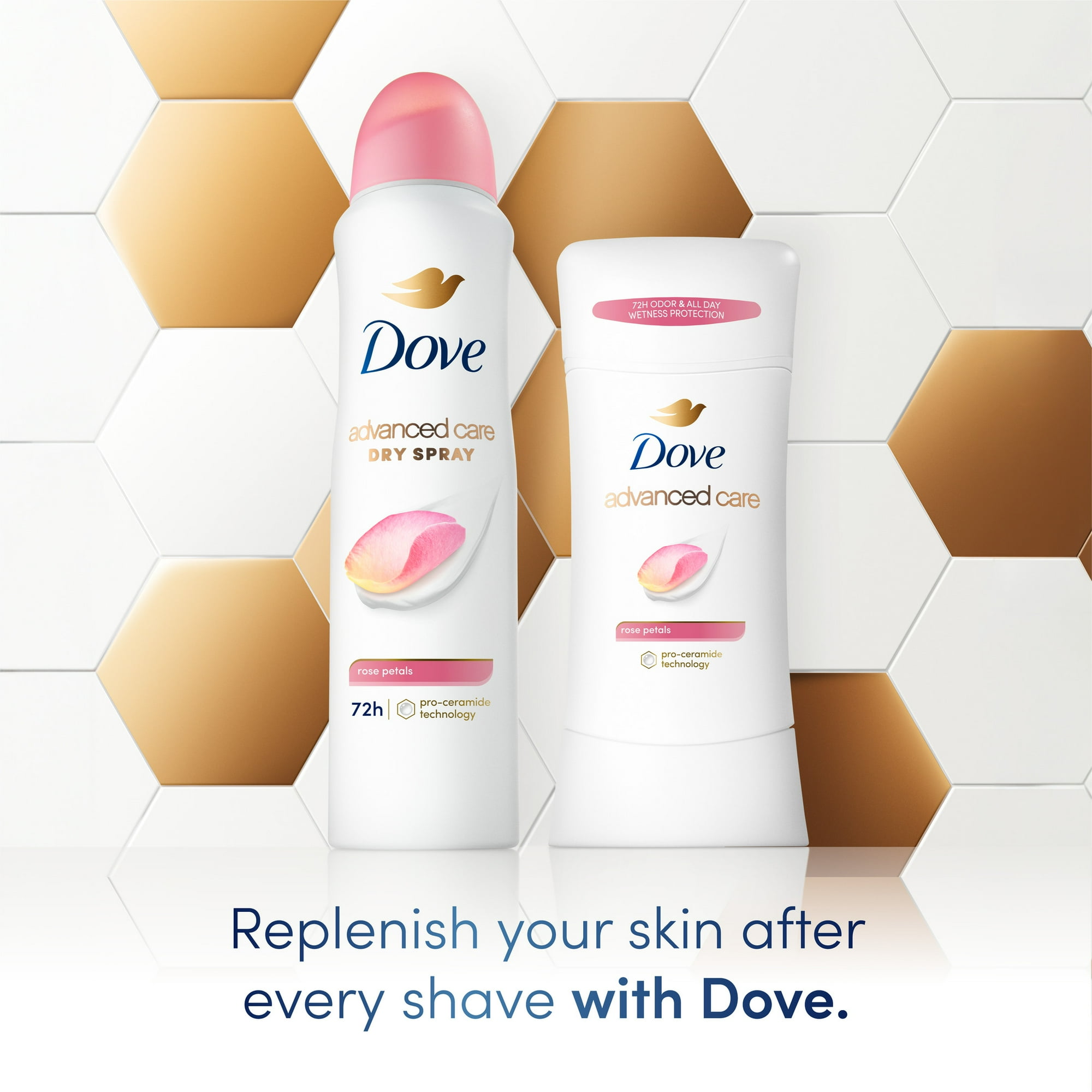 Dove Advanced Care Long Lasting Women's Antiperspirant Deodorant Dry Spray, Rose Petals, 3.8 oz