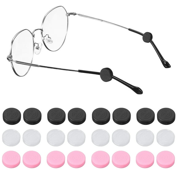 Uxcell Glasses Ear Grip, Silicone Ear Grippers Eyeglasses Holder - Anti-Slip Grip Hooks Black/Clear/Pink