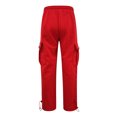 thumbnail image 3 of Caqnni Mens Cargo Pants Casual Joggers Sweatpants Athletic Workout Hiking Pants with Multi-Pockets (Red,XXL), 3 of 7